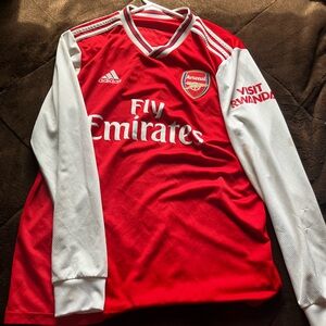 Adidas Arsenal fly emirates Red and White soccer Futbol Jersey